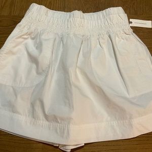 NWT Anthropologie Maeve Paper Bag Paperbag White Skort Shorts Small S